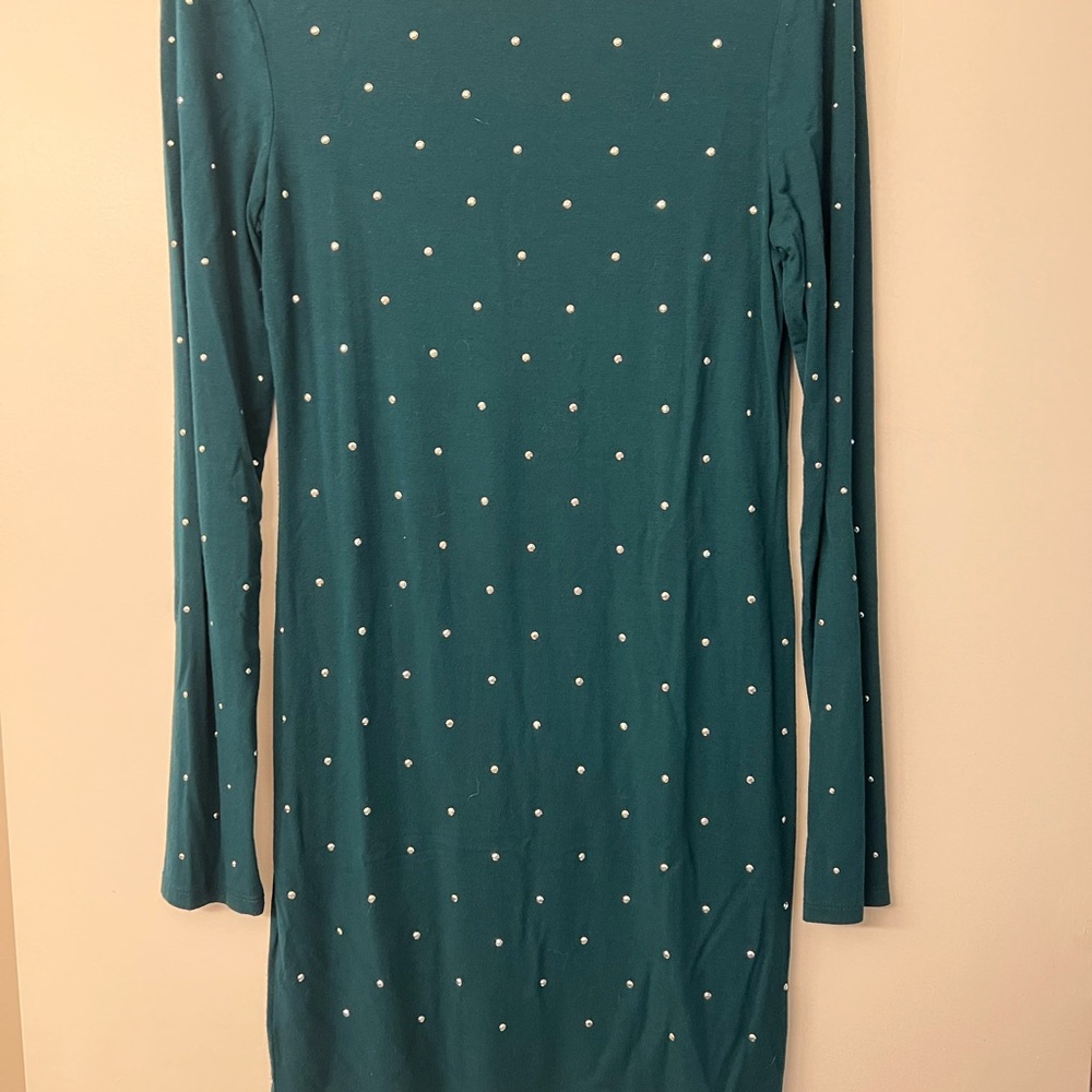 Forever 21 Dark Green Long Sleeve Bodycon Dress